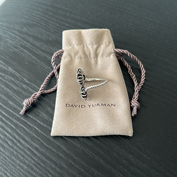 David Yurman Starburst Bypass Ring in Sterling Silver with Diamonds, 27.5mm - Picture 4 of 4